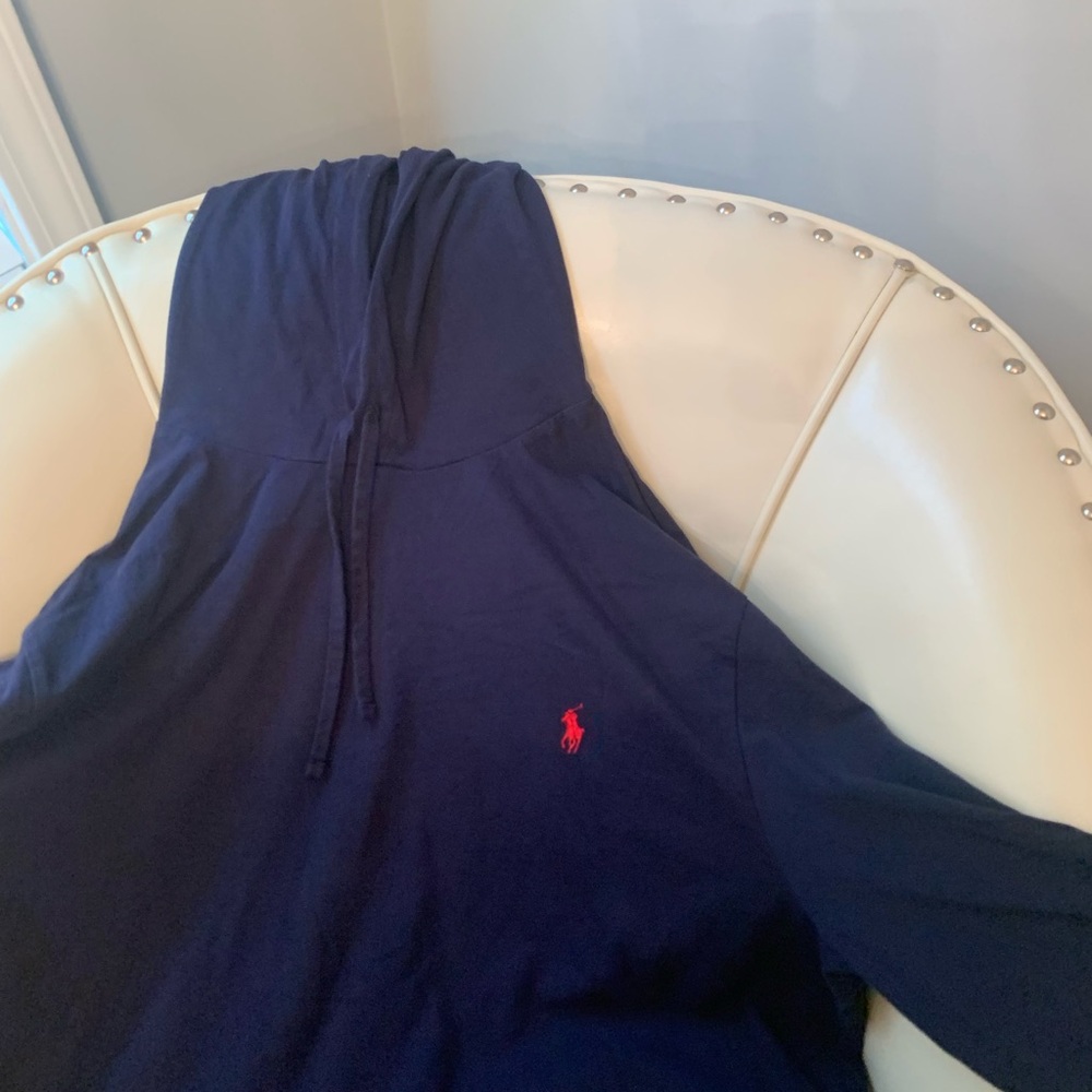 Polo by Ralph Lauren Dark Blue Hoodie with Yellow Text